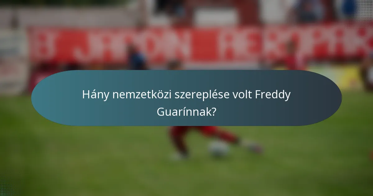 Hány nemzetközi szereplése volt Freddy Guarínnak?