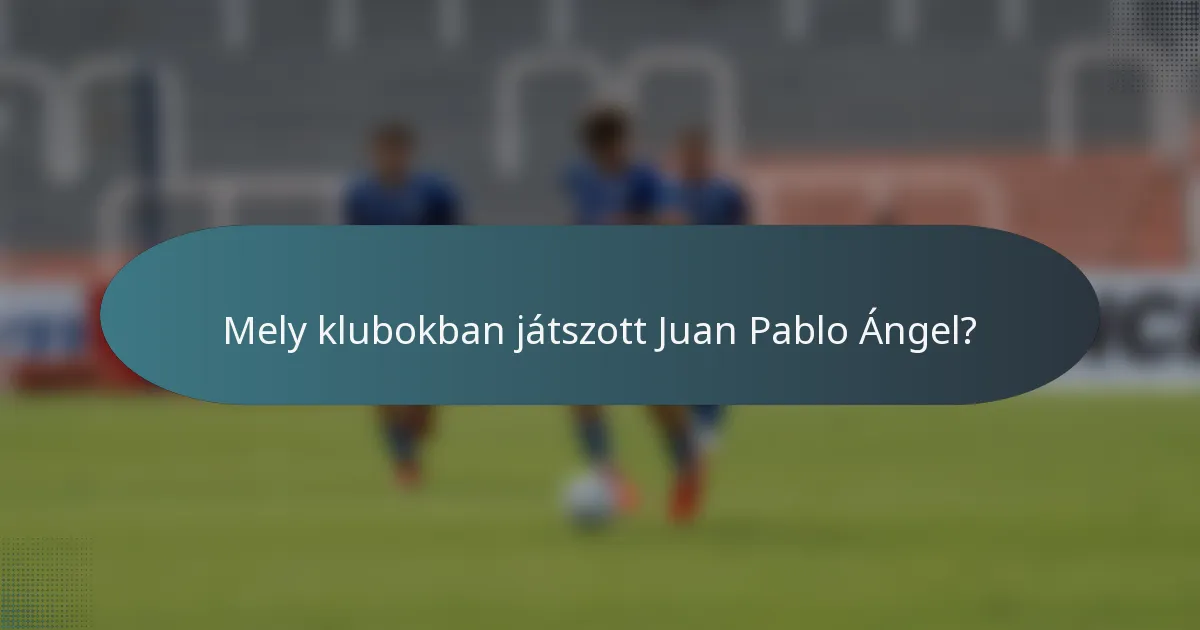 Mely klubokban játszott Juan Pablo Ángel?