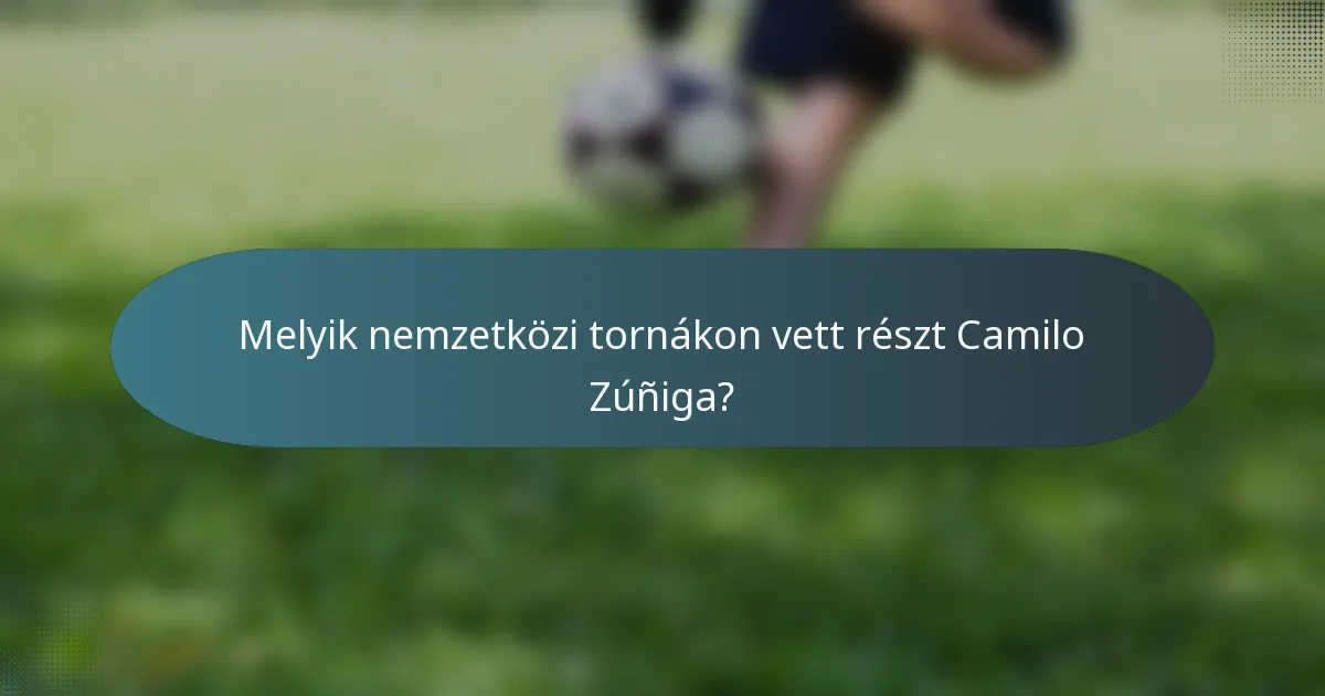 Melyik nemzetközi tornákon vett részt Camilo Zúñiga?