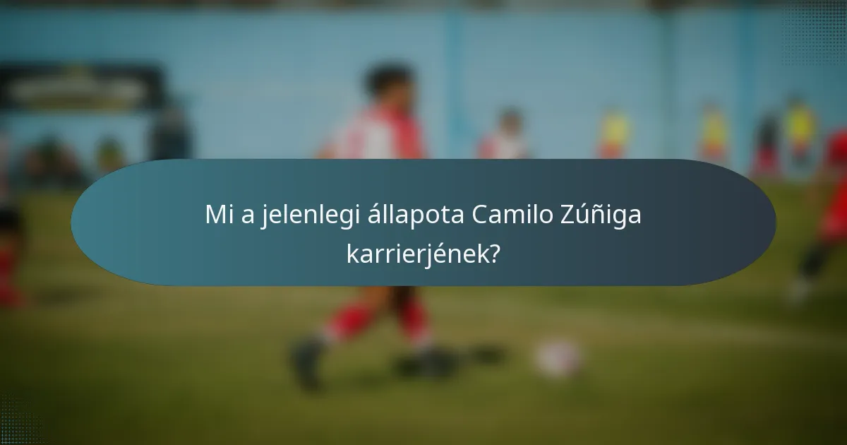 Mi a jelenlegi állapota Camilo Zúñiga karrierjének?