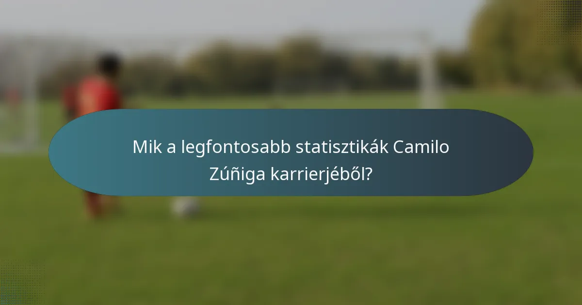 Mik a legfontosabb statisztikák Camilo Zúñiga karrierjéből?