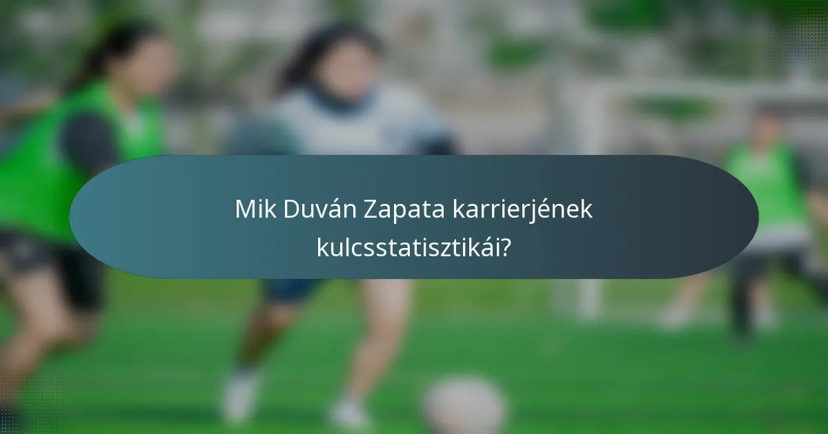 Mik Duván Zapata karrierjének kulcsstatisztikái?
