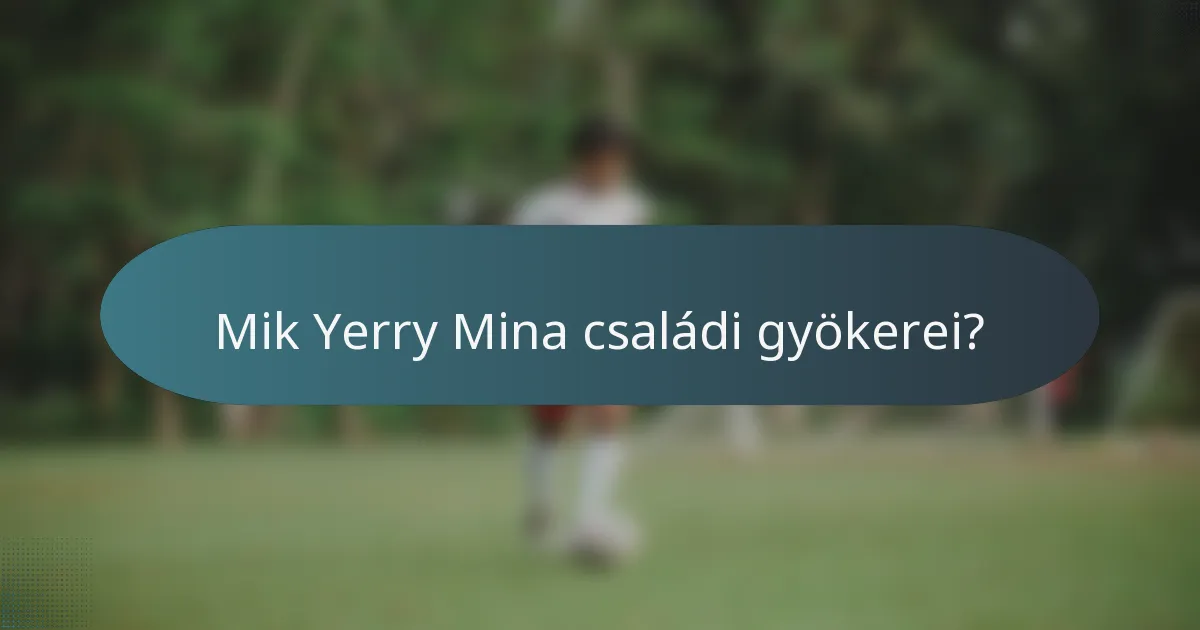 Mik Yerry Mina családi gyökerei?