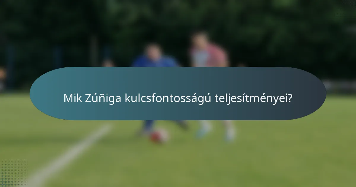 Mik Zúñiga kulcsfontosságú teljesítményei?