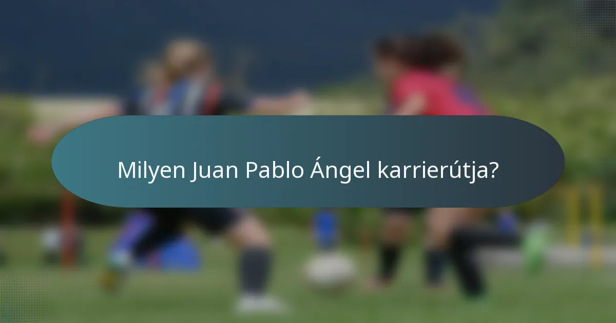Milyen Juan Pablo Ángel karrierútja?